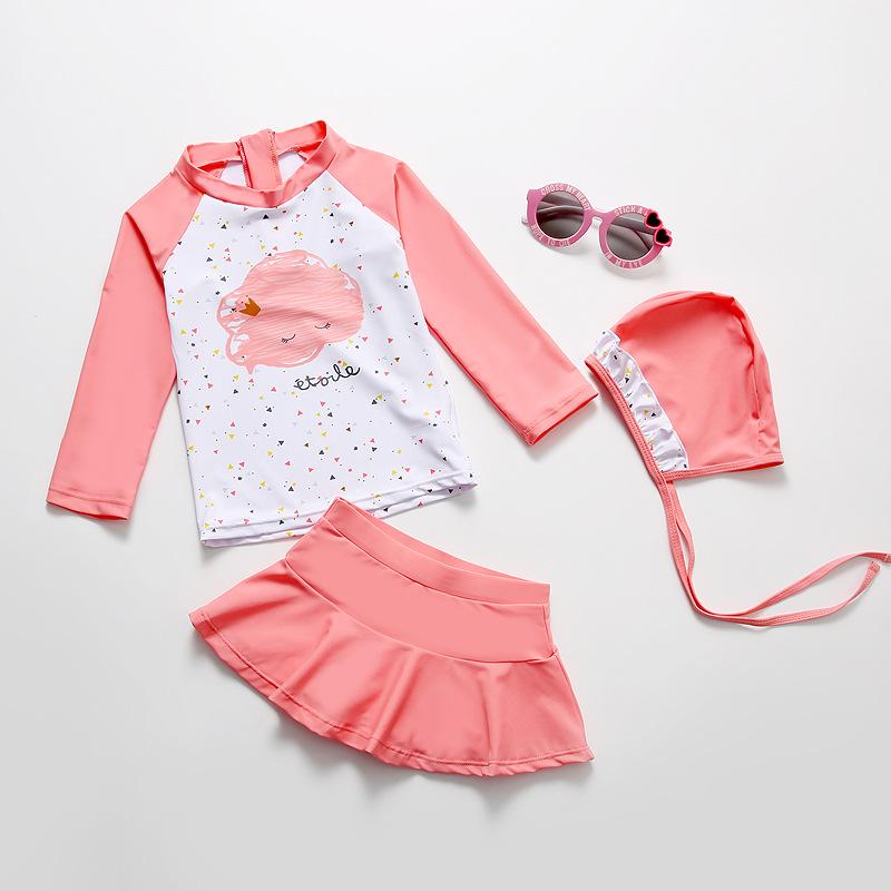 Áo Phao Bơi Trẻ Em 2021 Đồ Bơi Cho Bé Gái Tay Dài UV Bảo Vệ Con Bơi Trẻ Sơ Sinh Đi Biển Cho Bé Tắm Quần Áo