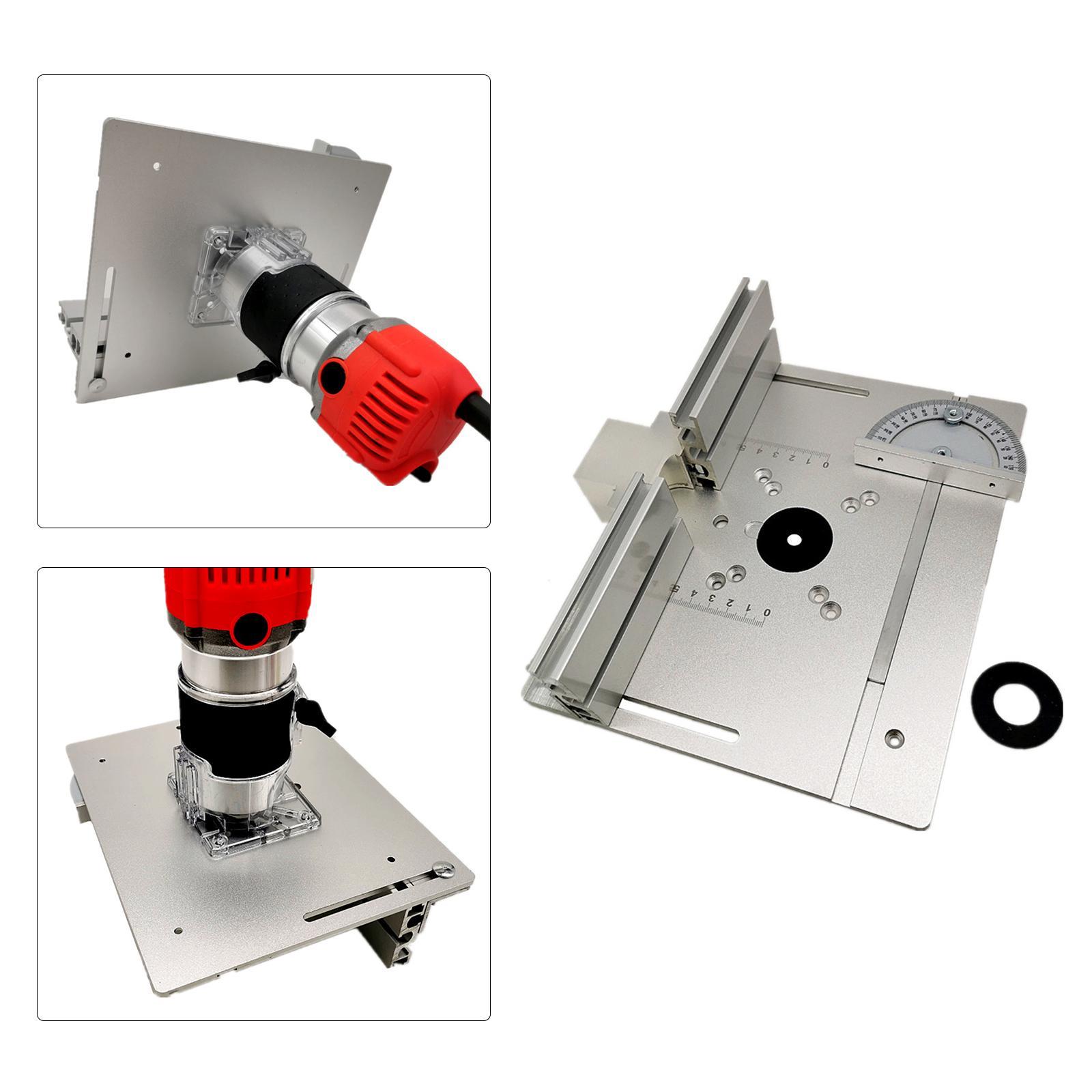 Router Table Insert Plate W/ Miter Gauge Fence Sliding Brackets Trimmer Tools for Trimming Machine
