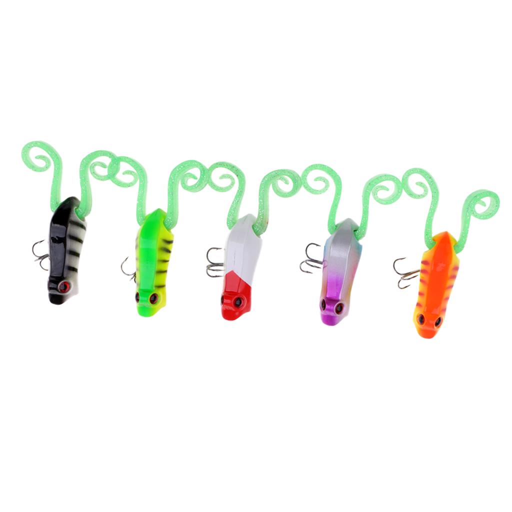 5 Pieces Fishing Lures Crankbaits Hooks Artificial Soft Bait Tackle
