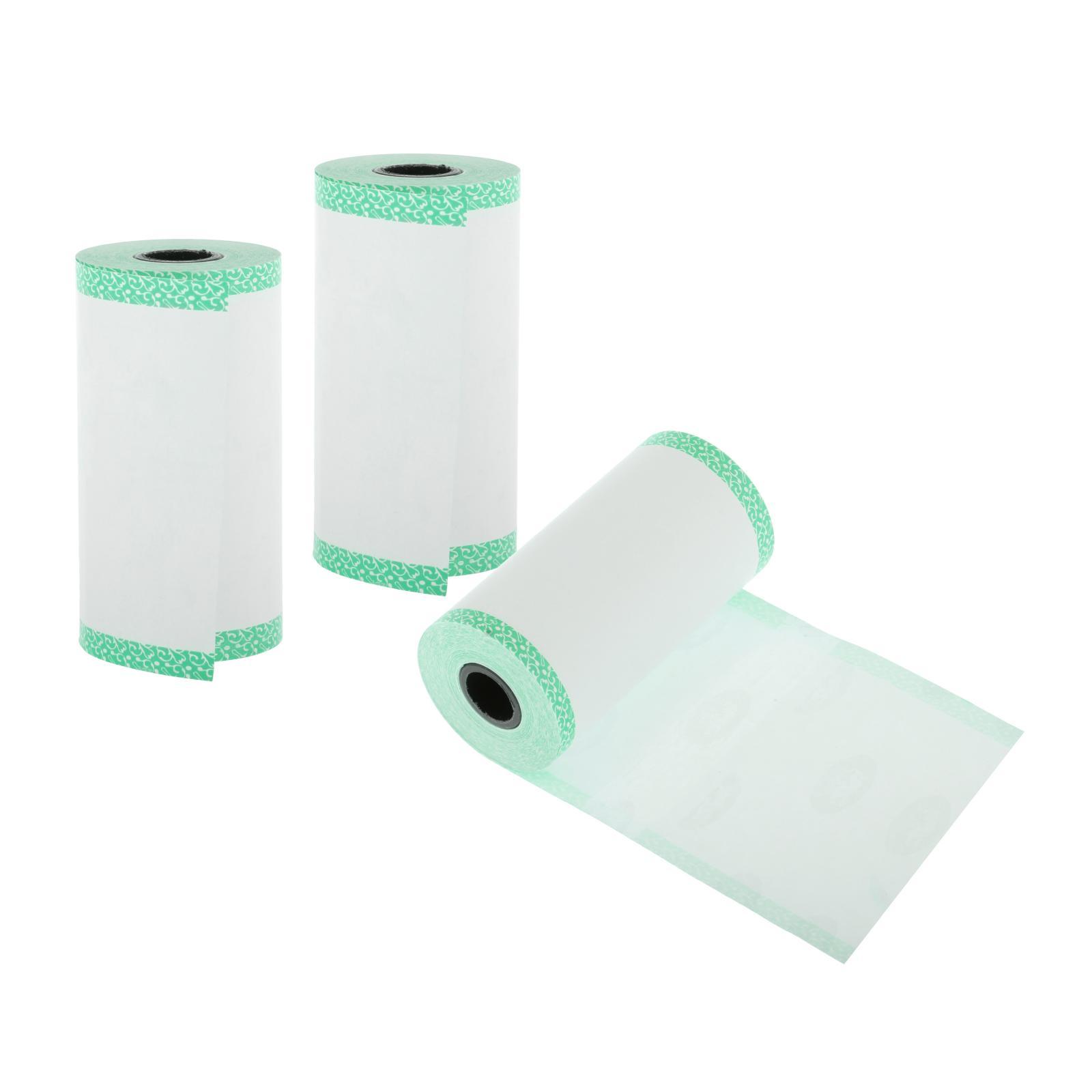 3x Thermal Printing Paper, Mini Thermal Printer of Photo Note Receipt, Color Edge Thermal Paper Portable 57x30mm without Adhesive, 3 Colors to Choose