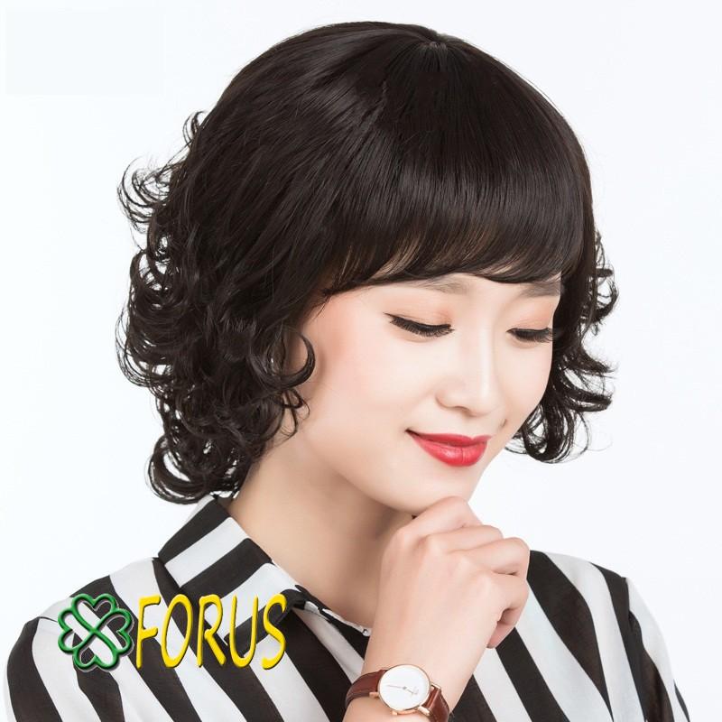 Tóc giả nữ trung niên xoăn ngắn, tóc trung niên 9209