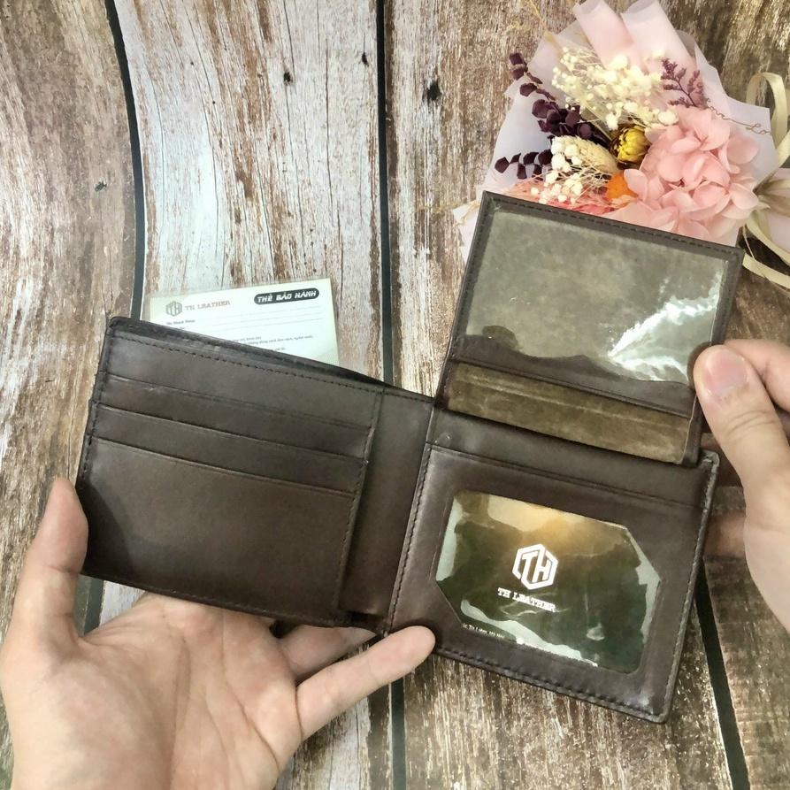Bóp Nam Da Tay Cá Sấu Thật Màu Nâu Đỏ