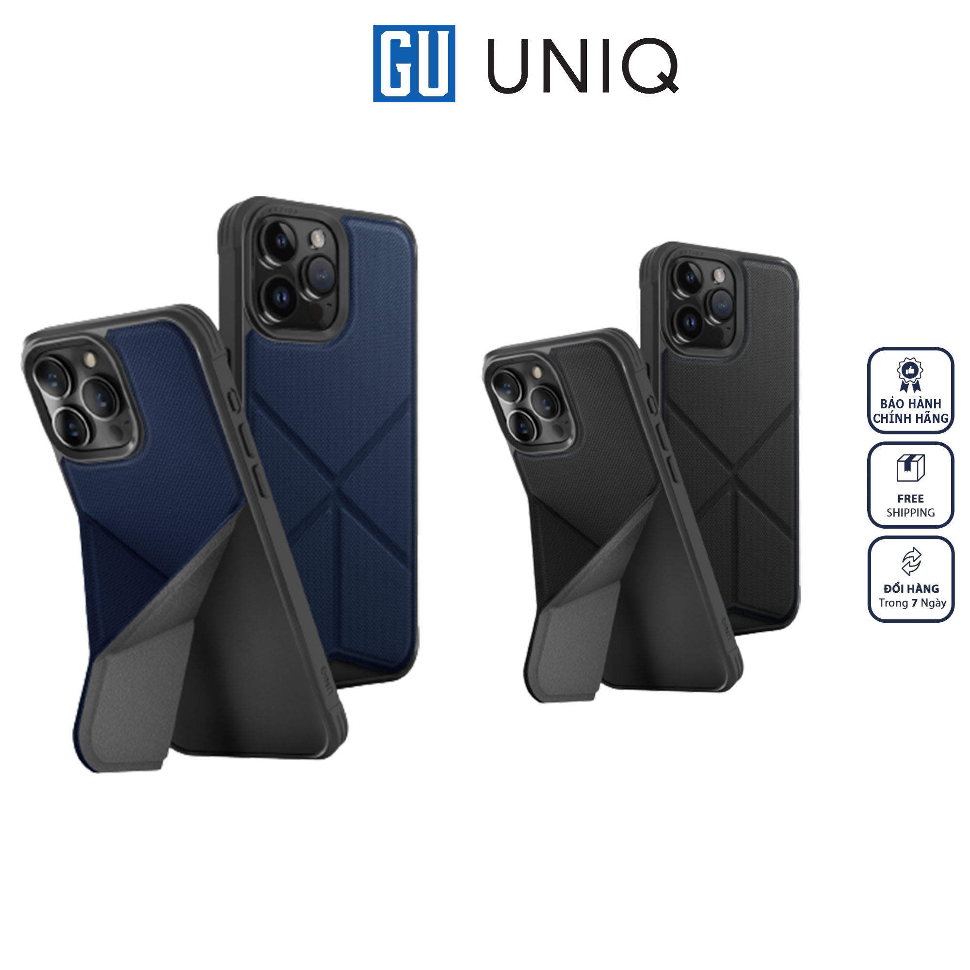 Ốp UNIQ Hybrid Magclick Charging Transforma Dành Cho iPhone 15 Pro/15 Pro Max Có Chân Đế Hàng Chính Hãng