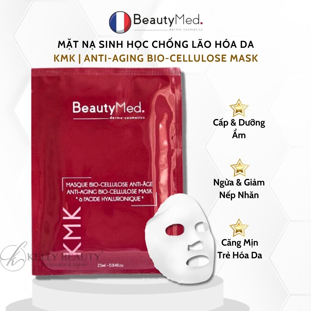 Mặt Nạ Sinh Học Chống Lão Hóa Da BeautyMed KMK Anti-Aging Bio-cellulose Mask | Kelly Beauty