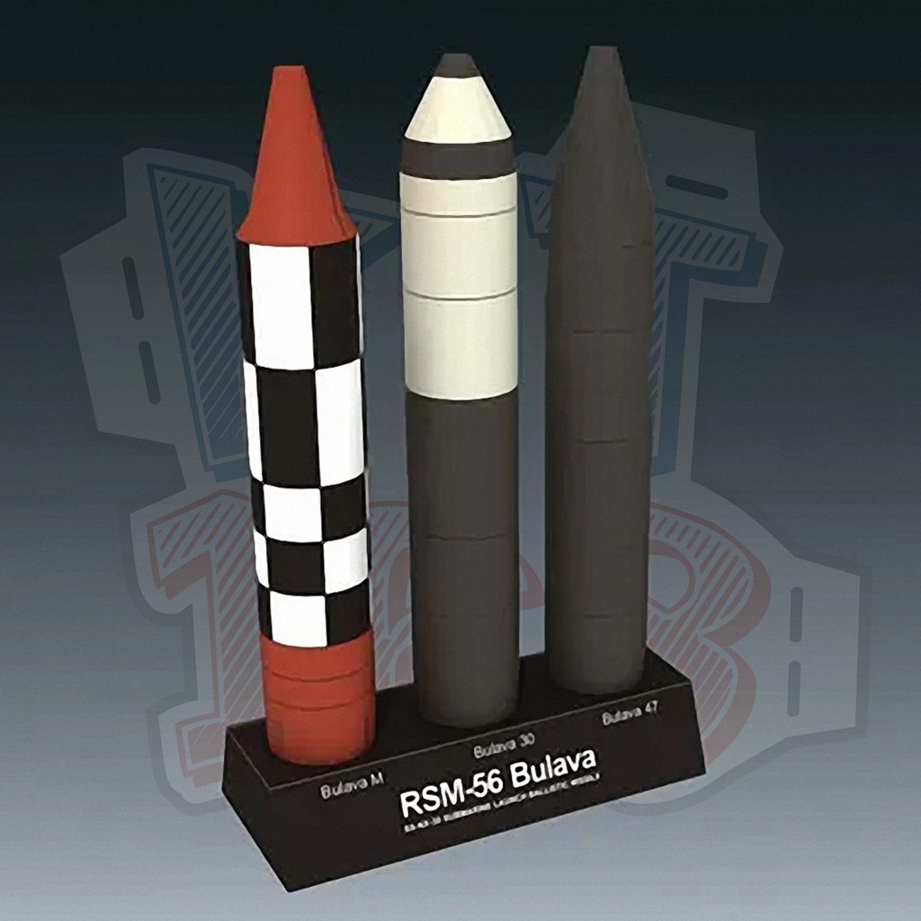 Mô hình giấy đồ chơi Bulava Ballistic Missile