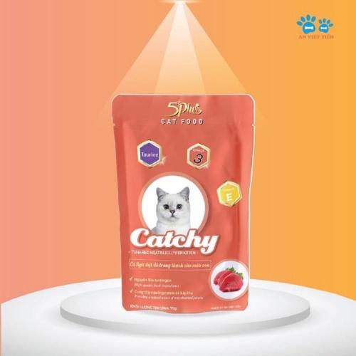 Pate Catchy 5plus dành cho mèo cưng dạng gói 70g nhiều vị 