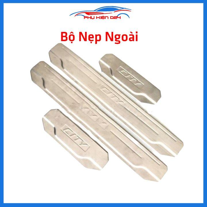 Bộ ốp bậc cửa trong ngoài nẹp bước chân City 2015-2016-2017-2018-2019-2020 Inox chống trầy trang trí xe