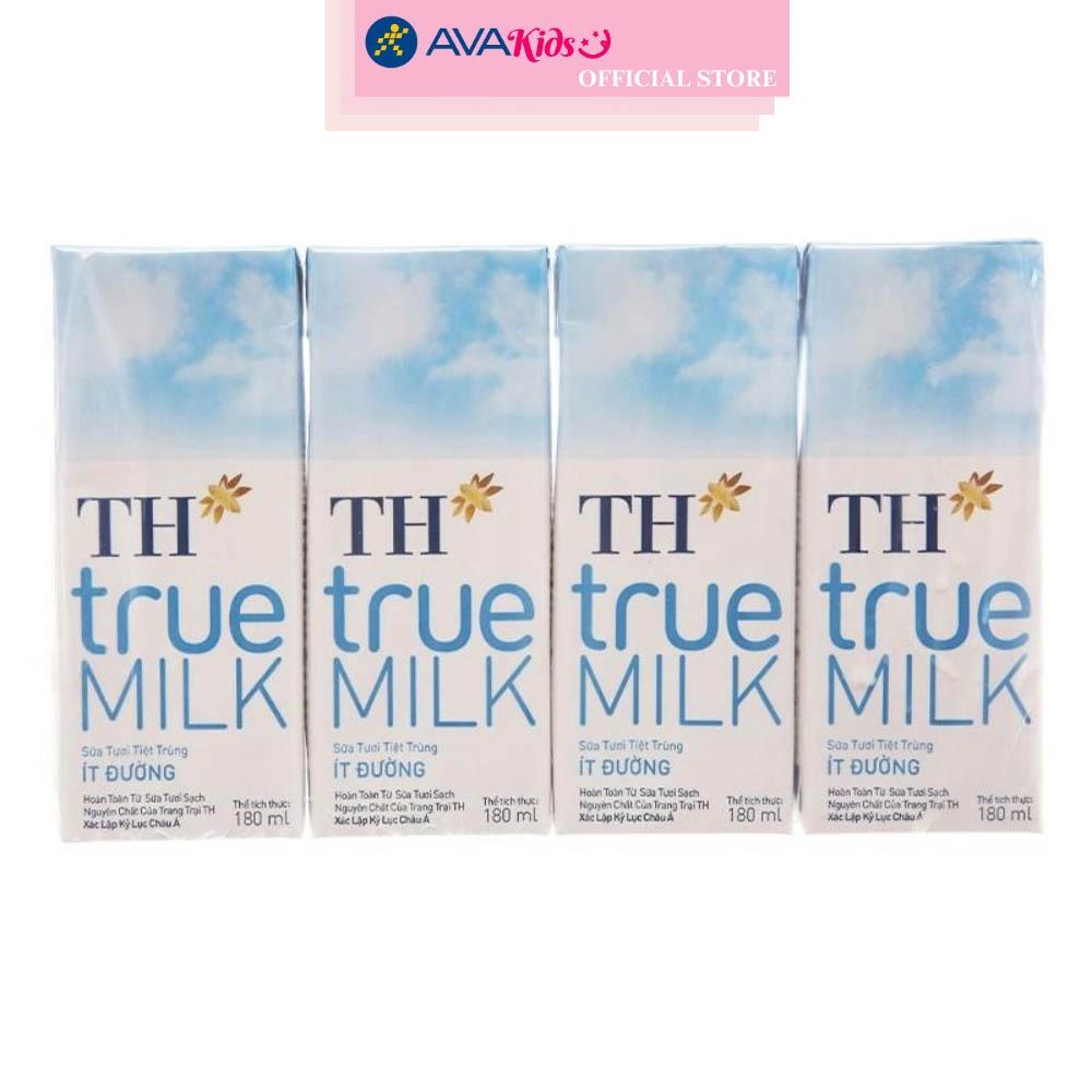 Thùng 48 hộp sữa tươi tiệt trùng TH true MILK ít đường 180 ml (từ 1 tuổi)