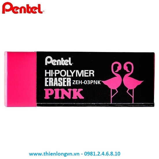 Tẩy hồng nhỏ Hipolymer Pentel ZEH-03PNK