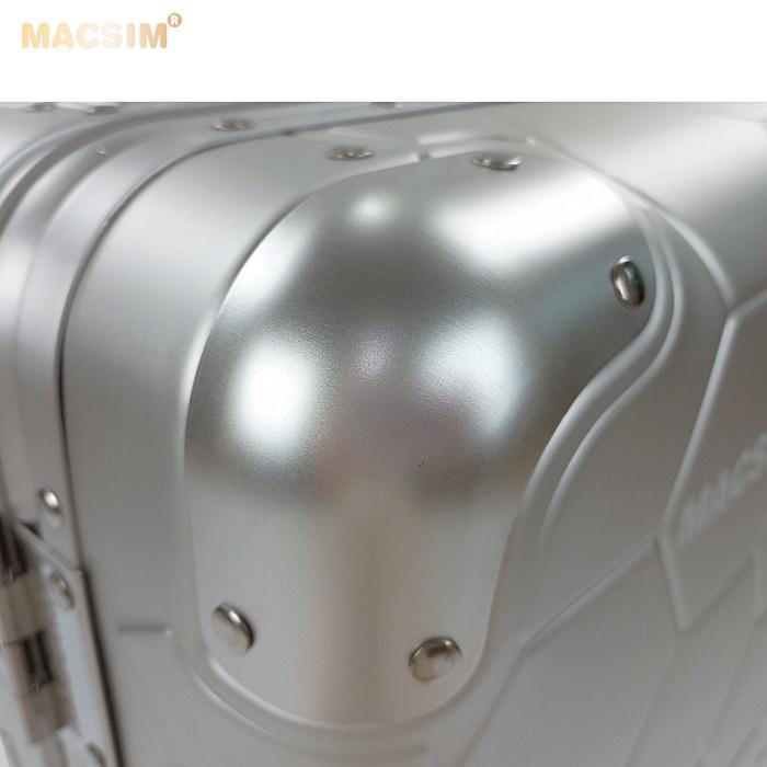 Vali hợp kim nhôm nguyên khối MS1317 Macsim cao cấp màu bạc cỡ 20inches