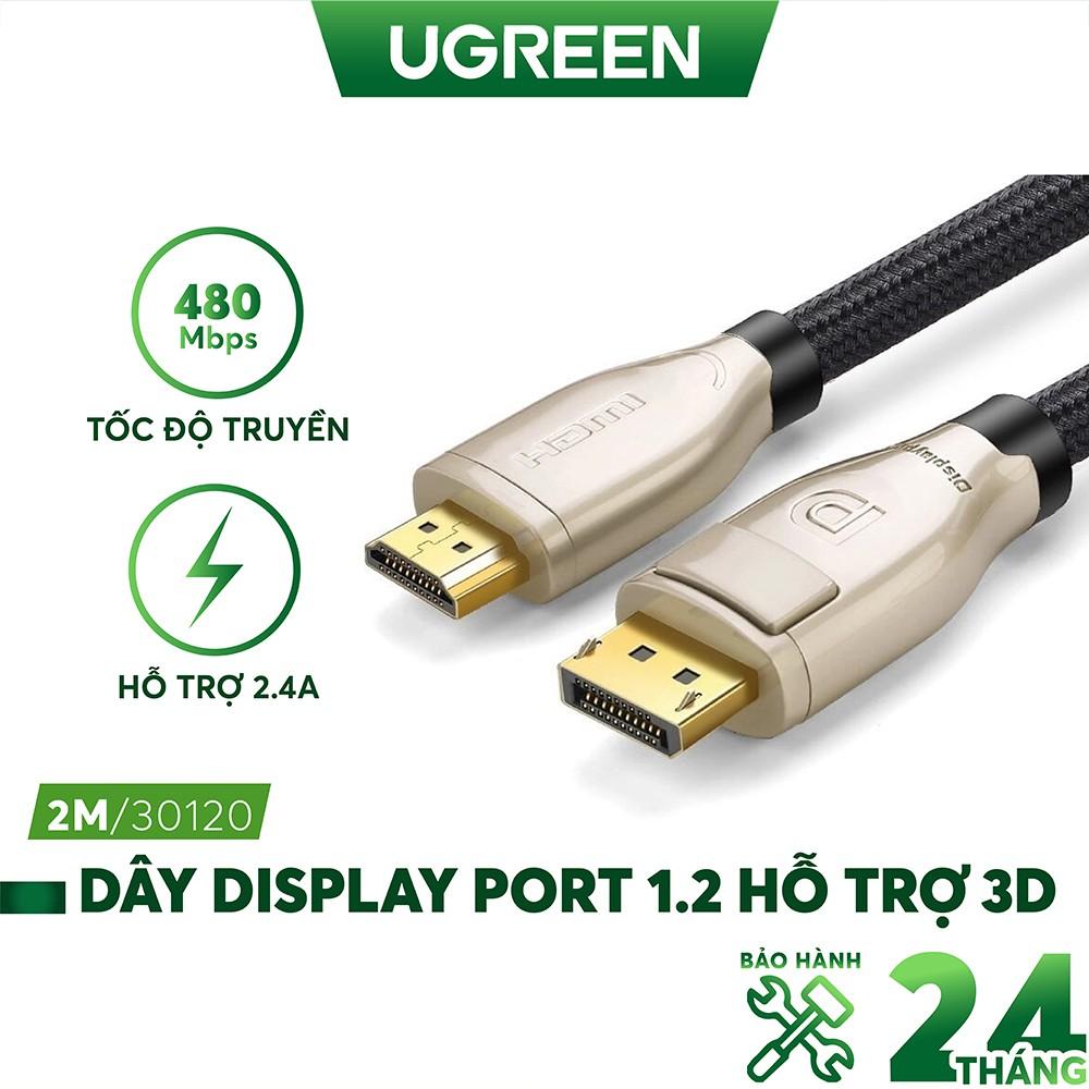 Dây cáp DisplayPort 1.2 hỗ trợ 3D, 4Kx2K 60Hz dài từ 1-10m UGREEN DP107 - Hàng chính hãng