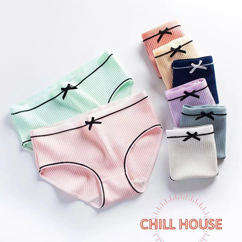 Set 4 Quần Lót Gân Tăm Đính Nơ Siêu Yêu - CHILLHOUSE