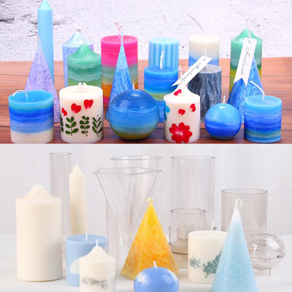 3pcs Plastic Clear Candle Making Model Candle Mould DIY Soap Mold Craft Tool
