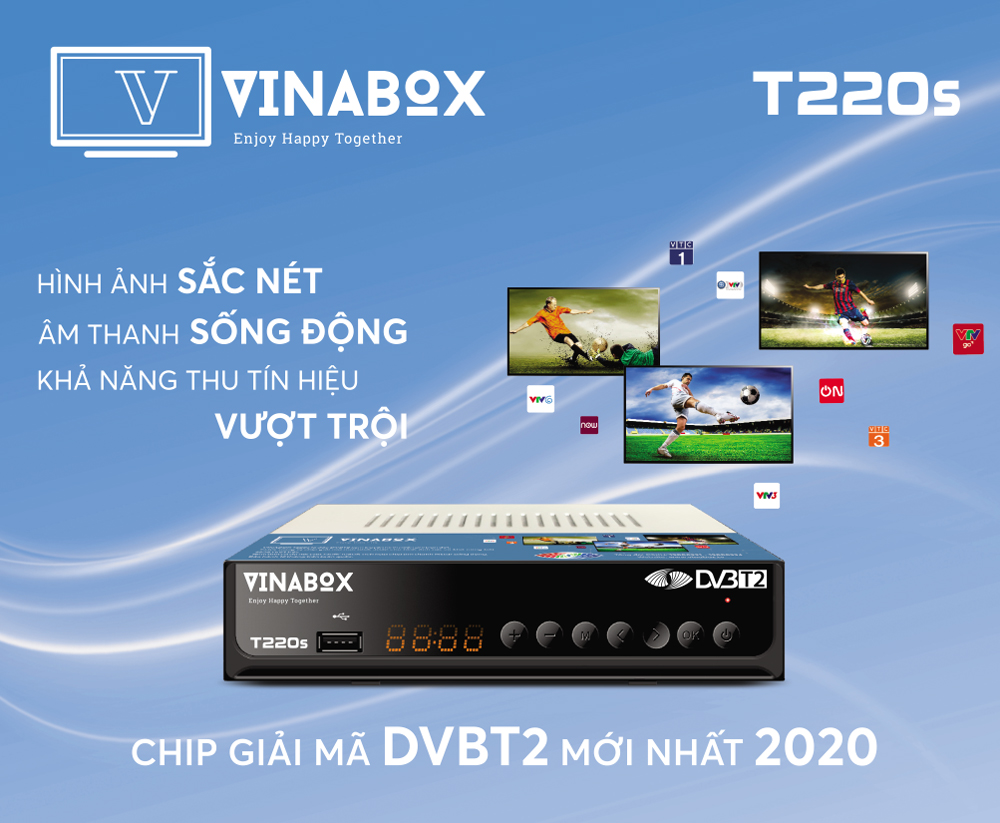 ĐẦU KTS DVB T2 VINABOX T220S THẾ HỆ MỚI 2020 – XEM TRUYỀN HÌNH MIỄN PHÍ- HÀNG CHÍNH HÃNG