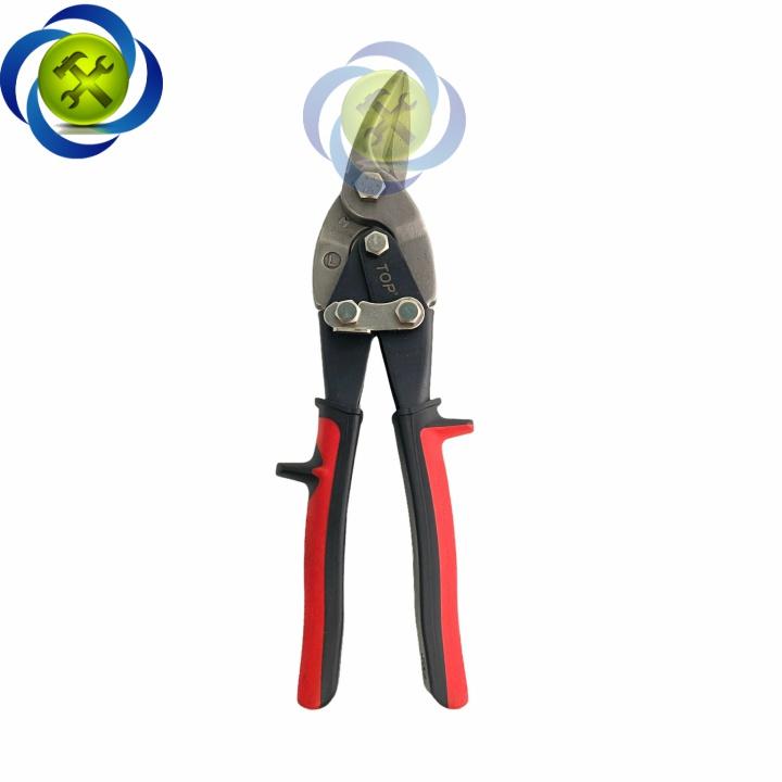 Kéo cắt tôn mũi cong trái TOP VNH-001L cán đỏ 10"/250mm