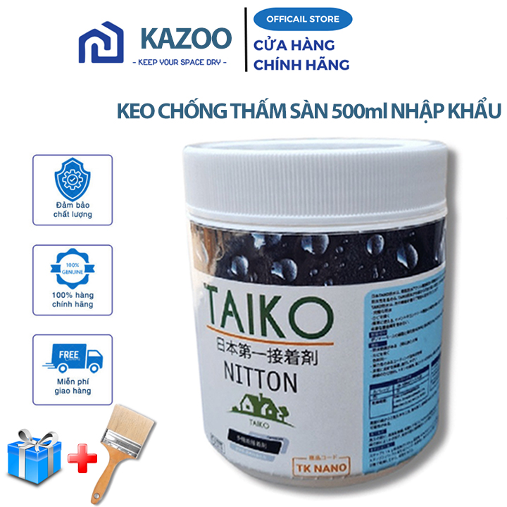 [Tặng Chổi Quét] Sơn Chống Thấm Sàn Nhà Taiyo 500ml Nhập Khẩu Nhật Chống Thấm Nền Gạch, Nhà Vệ Sinh, Tường Nhà