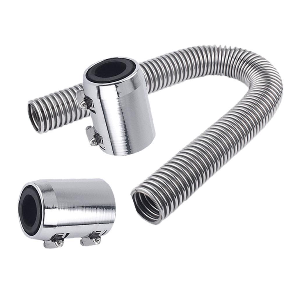 Chrome Stainless Steel Hose Kit 24" UNIVERSAL Aluminum Clamp Covers