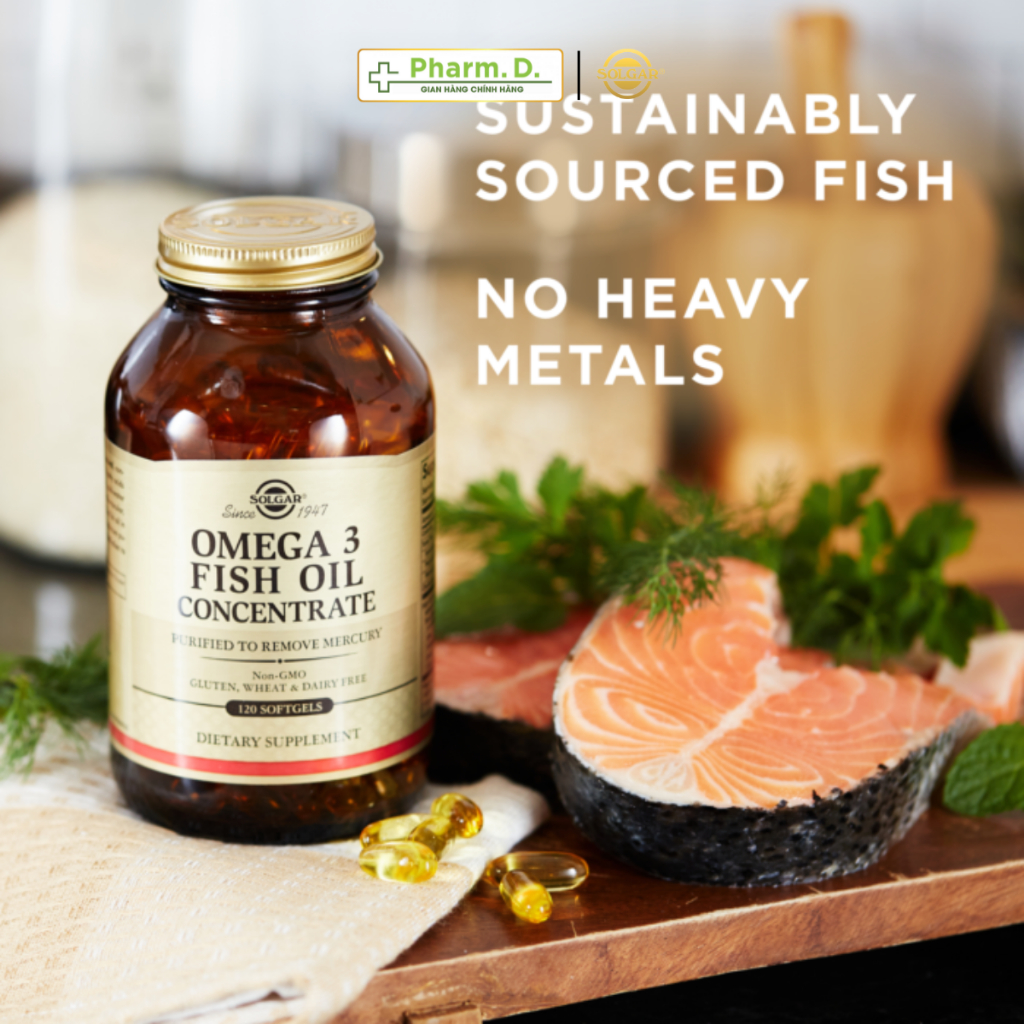 Viên Uống Dầu Cá Bổ Sung Omega 3 Hỗ Trợ Giảm Xơ Vỡ Động Mạch, Cải Thiện Trí Nhớ, Tốt Cho Tim Mạch Solgar Fish Oil Omega 3 Concentrate