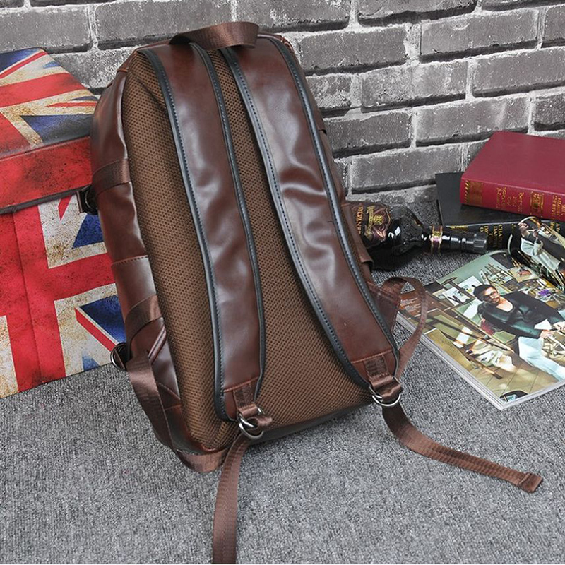 Ba Lô Da Cho Nam Phong Cách Retro Crazy Horse Màu Cà Phê