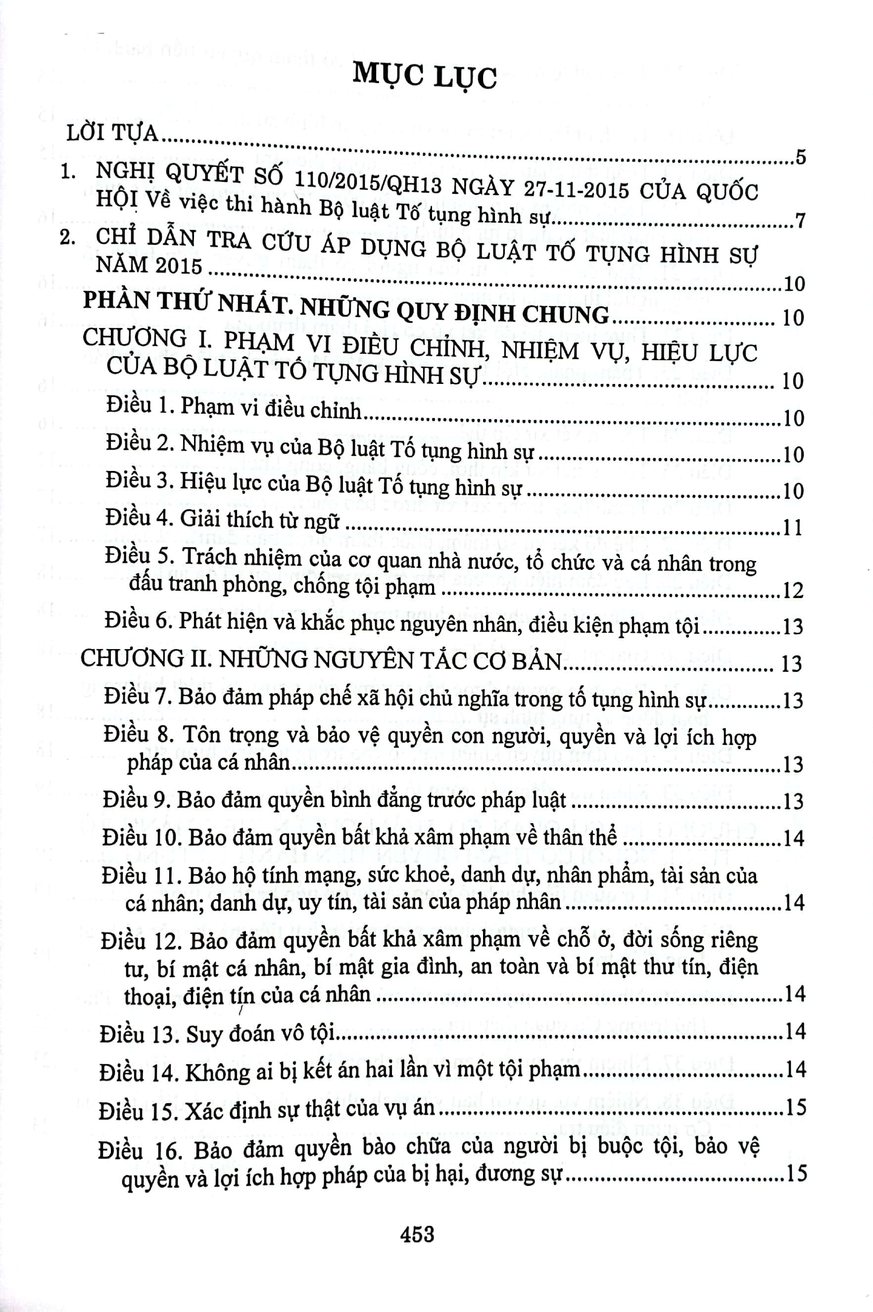 Chỉ Dẫn, Tra Cứu Áp Dụng Bộ Luật Tố Tụng Hình Sự Năm 2015