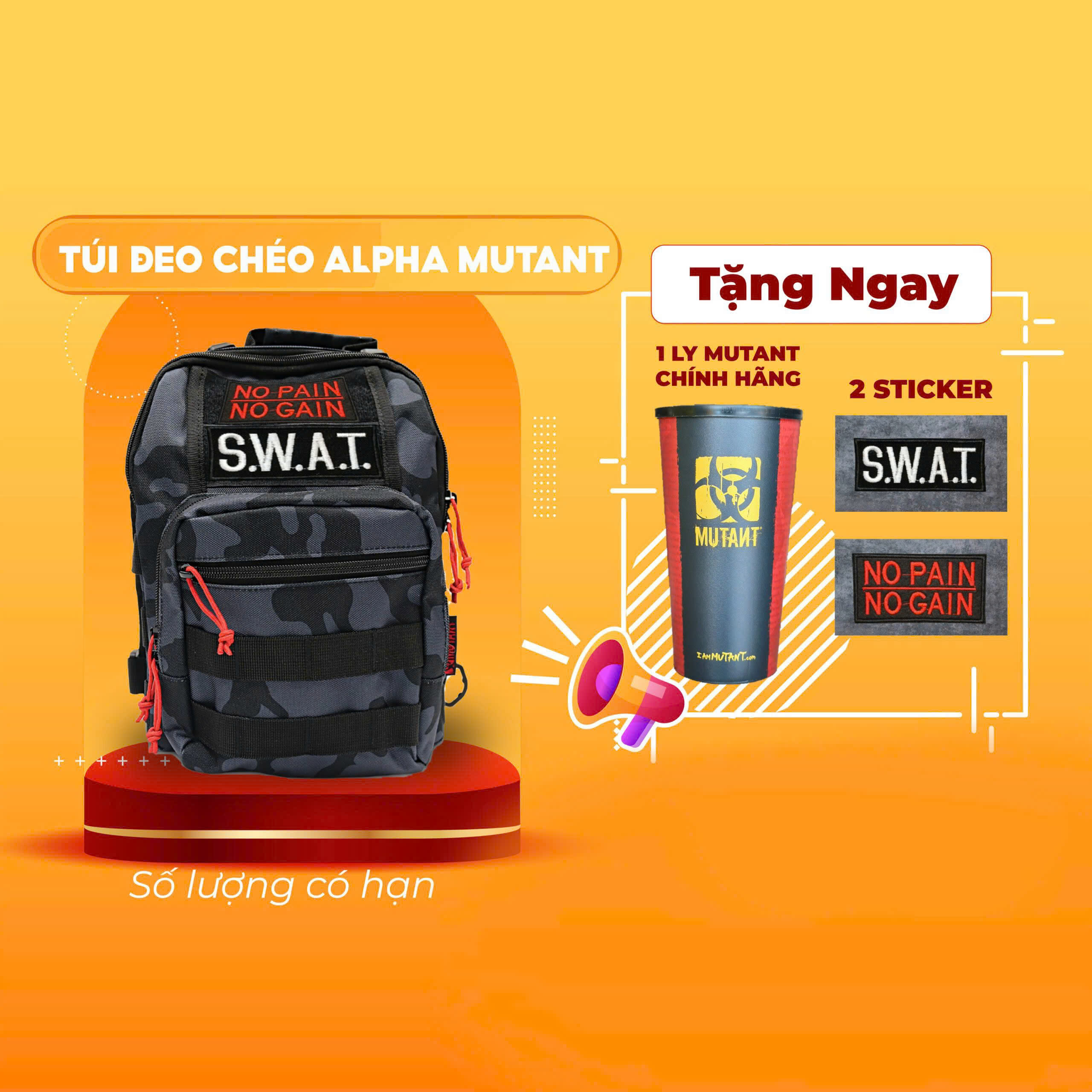 Túi Đeo Chéo ALPHA Mutant - Màu Black Camo