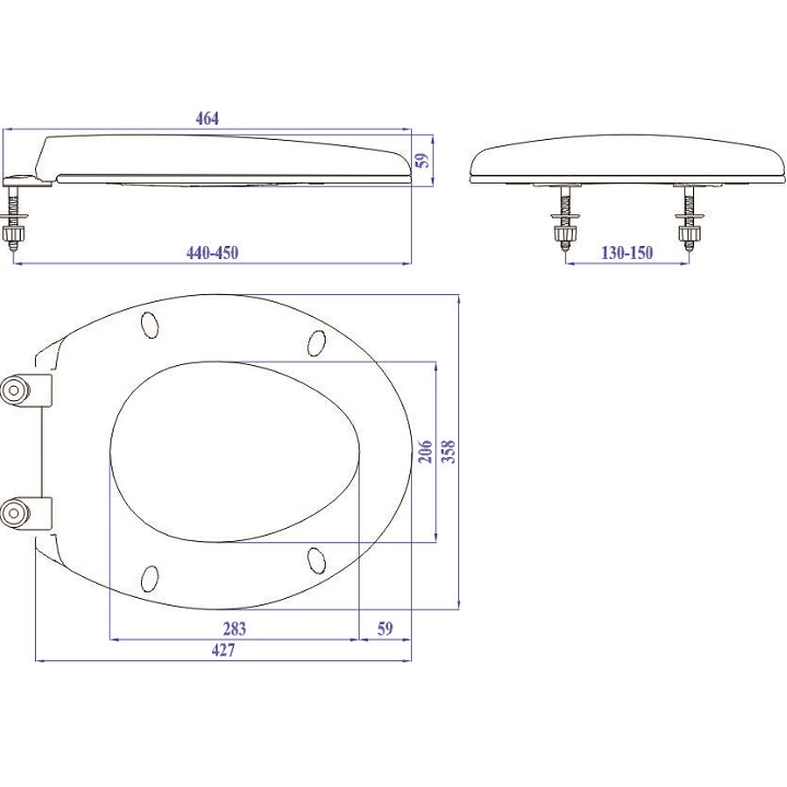 Nắp nhựa thay thế cho bồn cầu LINAX 117 (trắng)