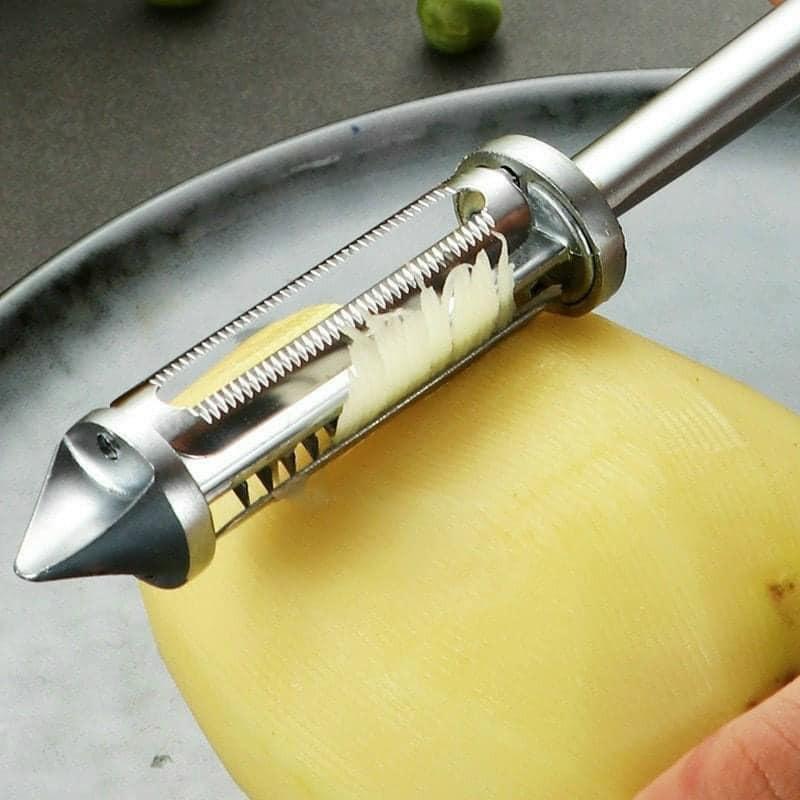 DỤNG CỤ NẠO VỎ, NẠO SỢI VÀ CẮT RAU CỦ INOX 3 TRONG 1 TIỆN DỤNG