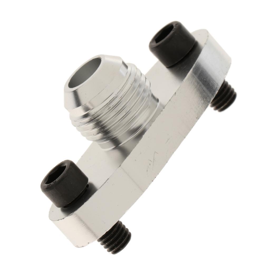 TF008 Turbo Oil Feed Inlet Flange + Gasket Adapter Kit 10AN Fitting T3 T4 Center Hole Threaded