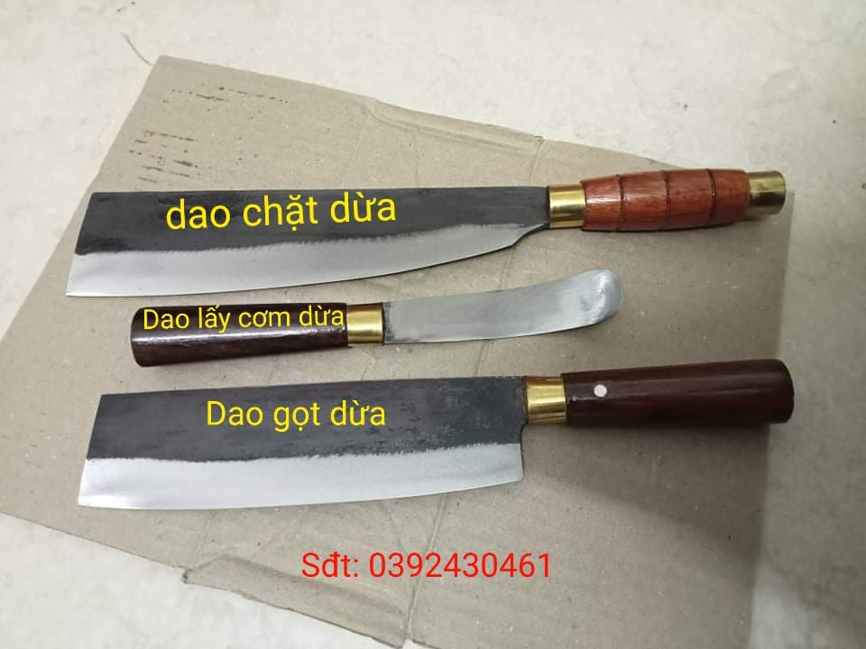 Dao lấy cơm dừa (bộ 3 dao chặt- dao gọt dừa- daolấy cơm dừa) siêu tiện lợi