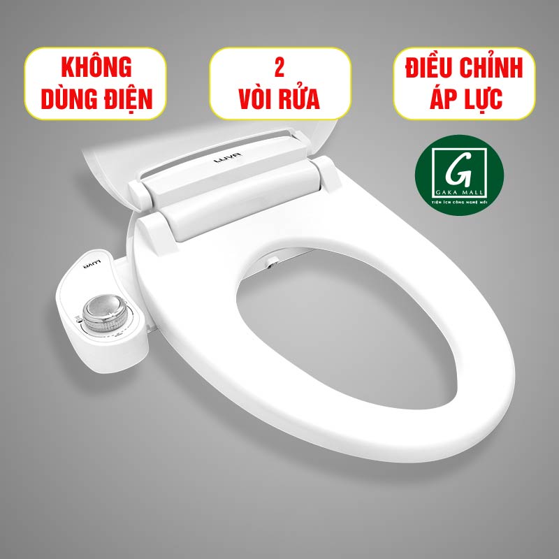 Nắp bồn cầu thông minh LUVA BIDET - LB203 tự rửa vòi phun, không dùng điện, xuất Hàn Quốc, BH 3 năm, đổi lỗi 100 ngày. Tặng lọc nước đa năng LUVA GK1