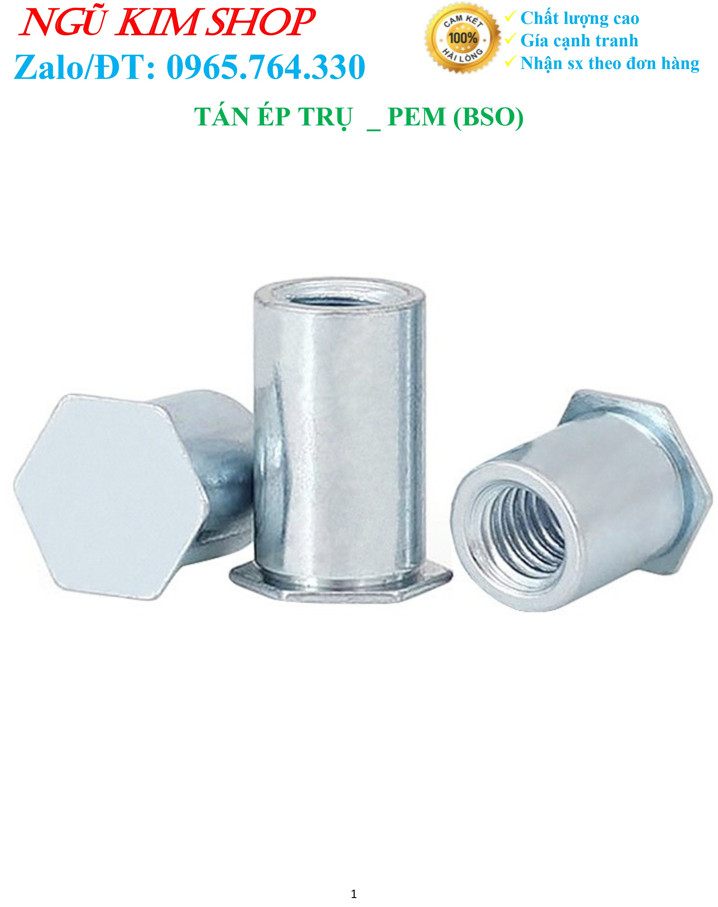 TÁN ÉP TRỤ _ PEM  M3 x L