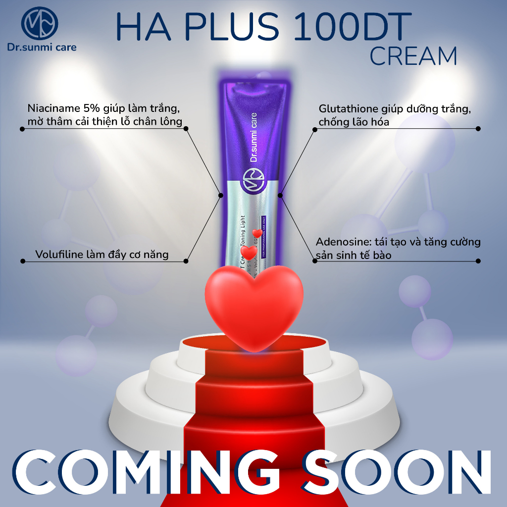 Kem dưỡng phục hồi làn da HA plus 100DT Toning light cream 50ml
