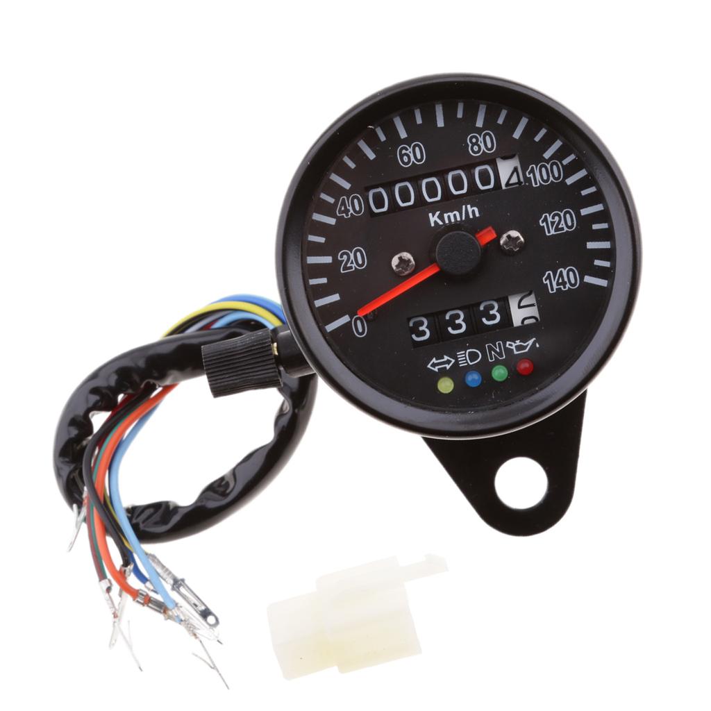 Universal Motorcycle LCD RPM Digital Display Odometer Speedometer 4 LED Light