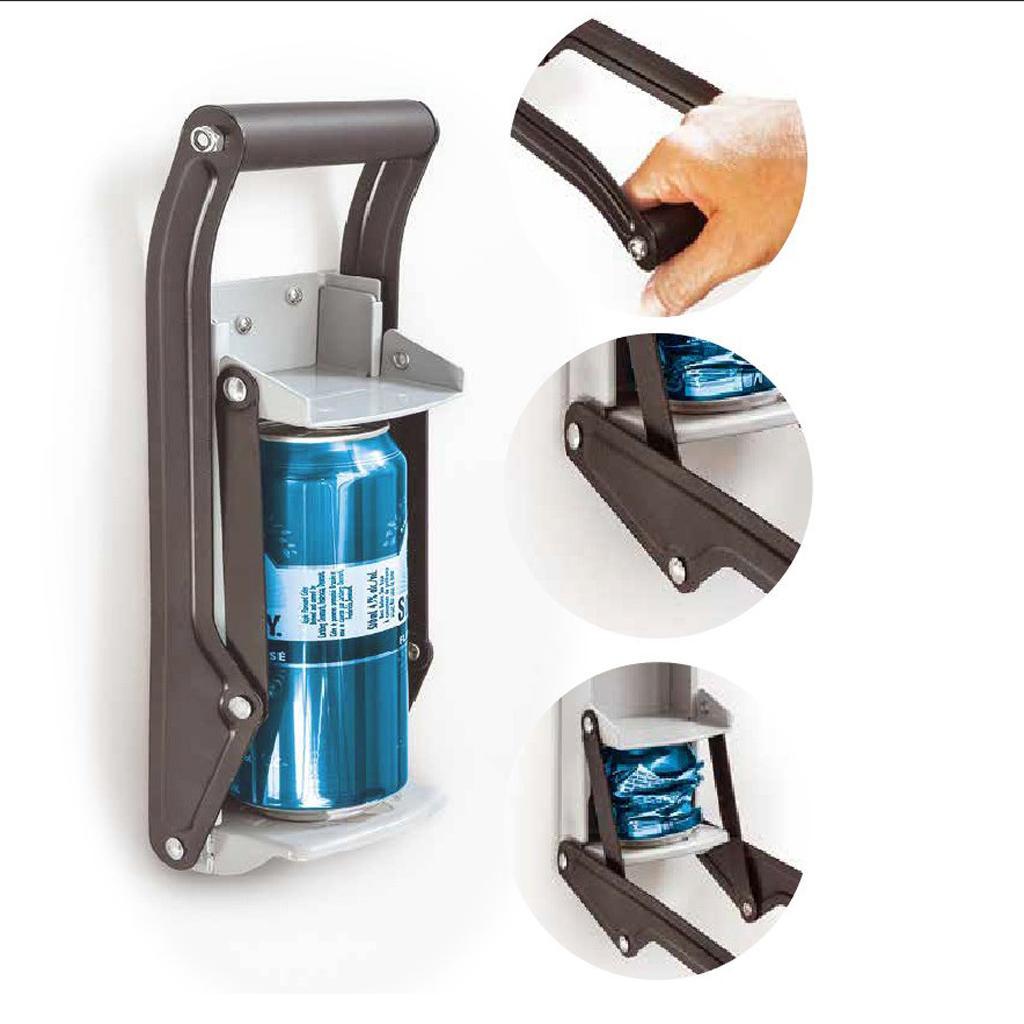 Metal Can Crusher 16oz / Smasher, Crushes Soda Cans, Beer Cans and Water Bottles - Heavy Duty Large Metal Wall Mounted Soda Beer Smasher