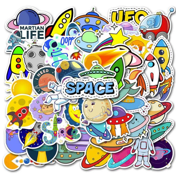 Sticker dán cao cấp DU HÀNH KHÔNG GIAN Cực COOL ms#37