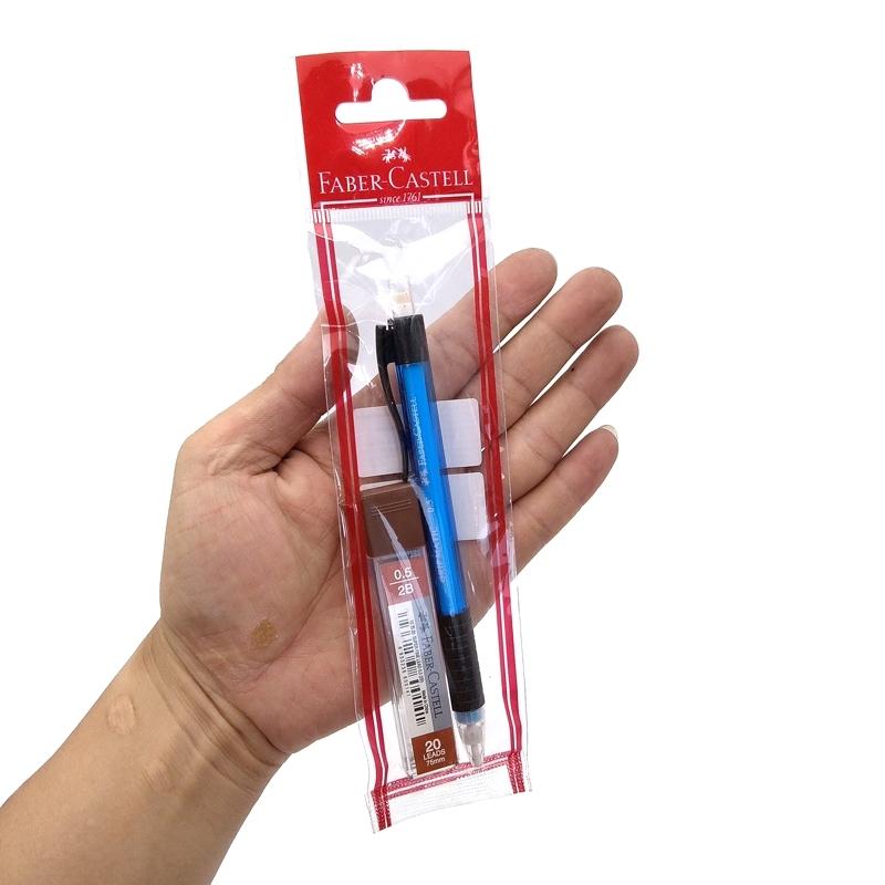 Vỉ Bút Chì Bấm HB 0.5 mm Grip Matic + Ruột Chì Faber-Castell 133800P (Mẫu Màu Giao Ngẫu Nhiên)