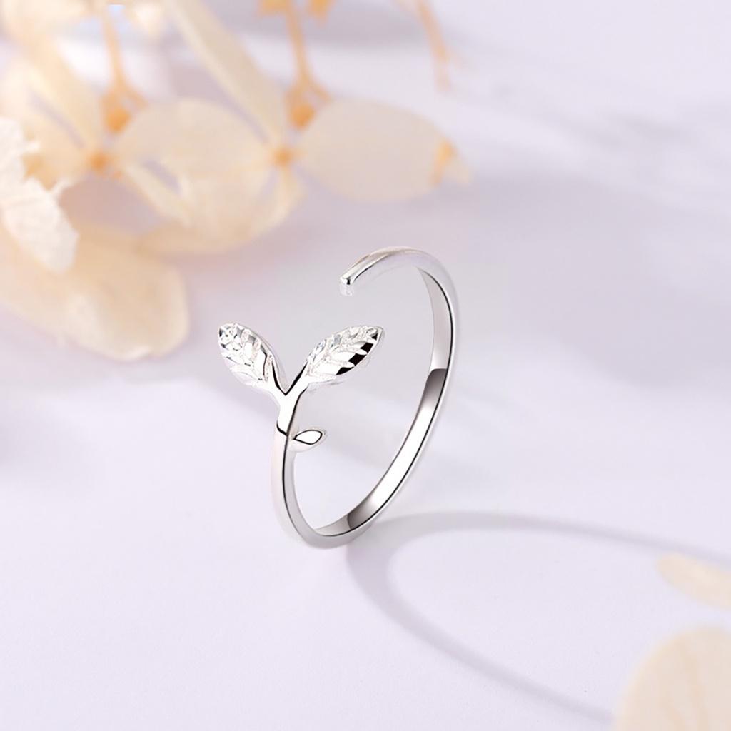 Nhẫn bạc nữ ATJ9102, nhẫn nữ thiết kế kiểu hở hình lá phong Maple leaf ring ANTA Jewelry