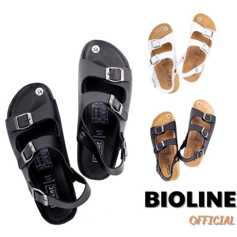 Dép đế trấu Bioline giày sandal birken quai ngang da pu công nghiệp PU02 - Bioline Official