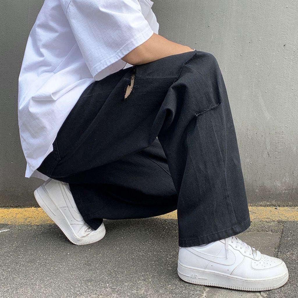 Quần suông kaki TILAA FASHION unisex hai màu đen trắng QD23
