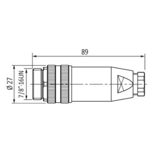 7/8'' male 0° screw terminal 5-pol., max. 1,5mm², 6 -8mm