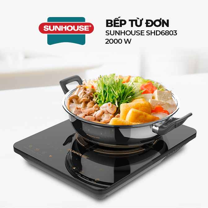 Bếp Từ Đơn Sunhouse SHD6803 - Kèm Nồi Lẩu - Hàng Chính Hãng