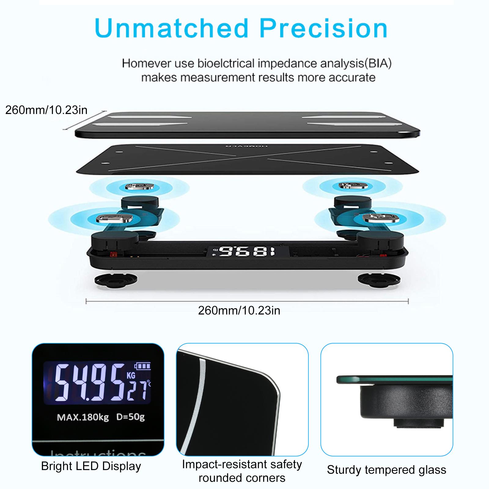 Multi-Functional Rechargeble Home Use Intelligent Body Fat Scale with BT Electronic Digital Weight Scale Body Composition Analyzer Monitor