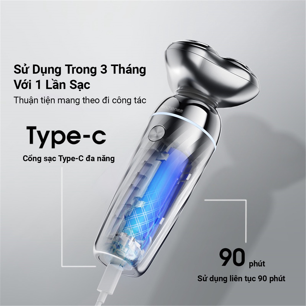 Máy cạo râu Sothing Enchen  Silver X7, Hệ thống ESM cạo râu thông minh- Hàng chính hãng