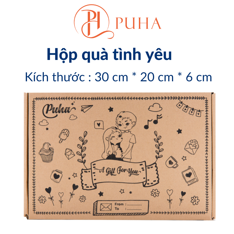 Combo Túi chườm nóng đau bụng kinh PUHA gồm túi chườm nóng, bịt mắt ngủ và túi vải mini dễ thương. món quà ý nghĩa tặng bạn gái, tặng bạn thân