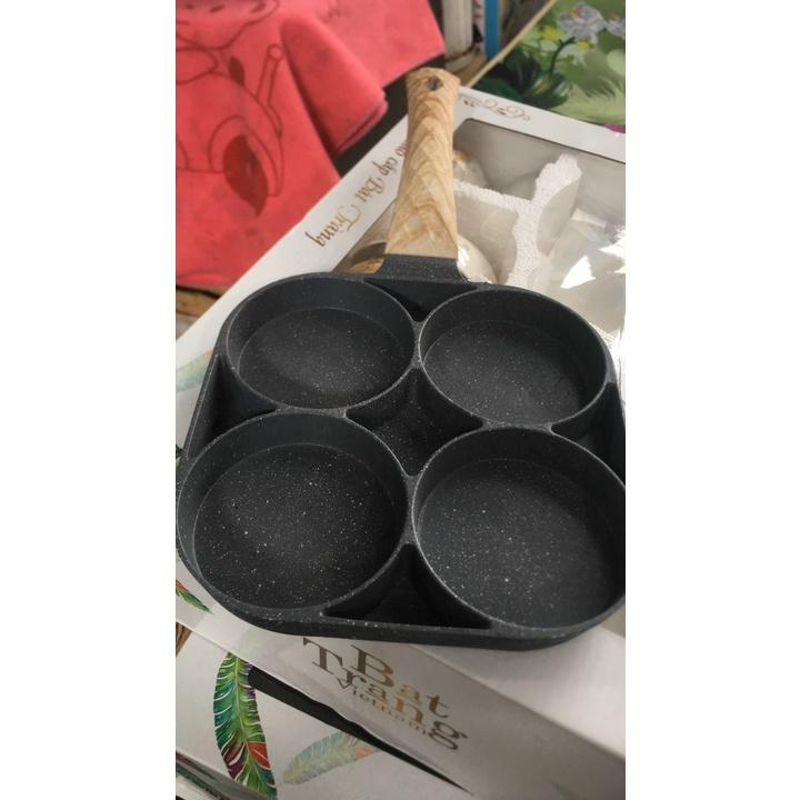Chảo đá chống dính 4 ngăn,Chảo đá đa năng, dụng cụ nhà bếp tiện ích