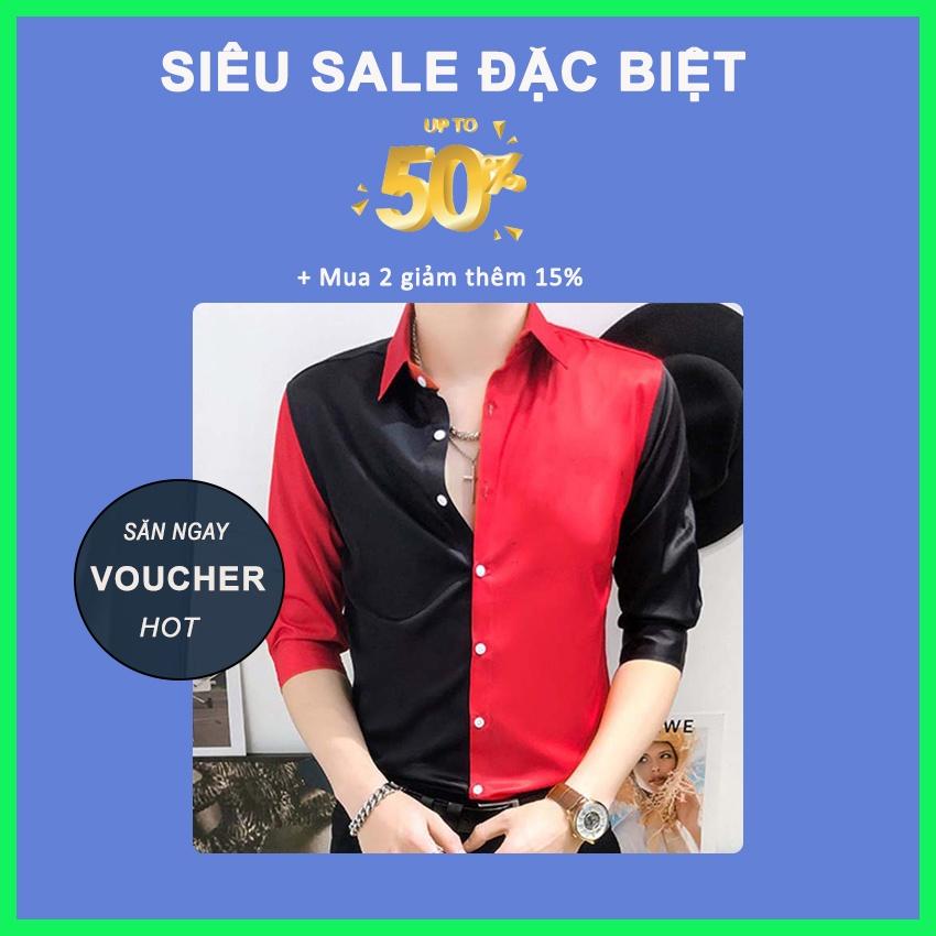 Áo sơ mi, Áo Sơ Mi nam đẳng cấp, phổi 2 màu sang trọng, cổ trễ lịch lãm, trẻ trung thu hút người nhìn N40