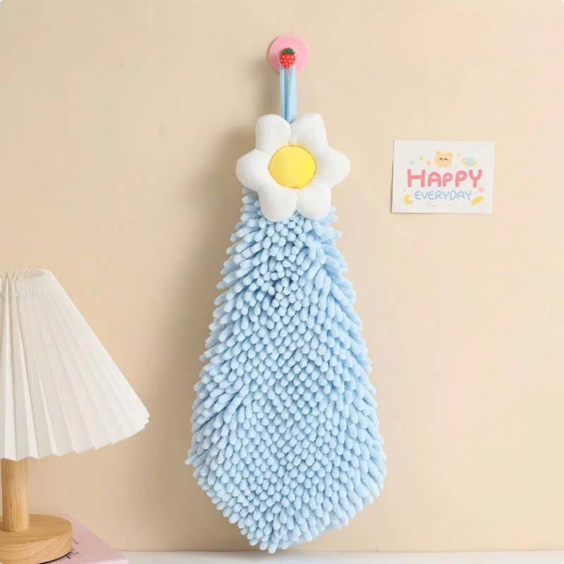 Khăn Lau Tay Hình Bông Hoa Treo Tường Microfiber -Khăn Lau Tay Siêu Mềm Treo Nhà Bếp/Nhà Tắm - Khăn Treo Tường Dạng Tua Mềm Mại - Khăn Lau Tay Thấm Hút Khăn Lau Tay Decor Gắn Tường Microfiber