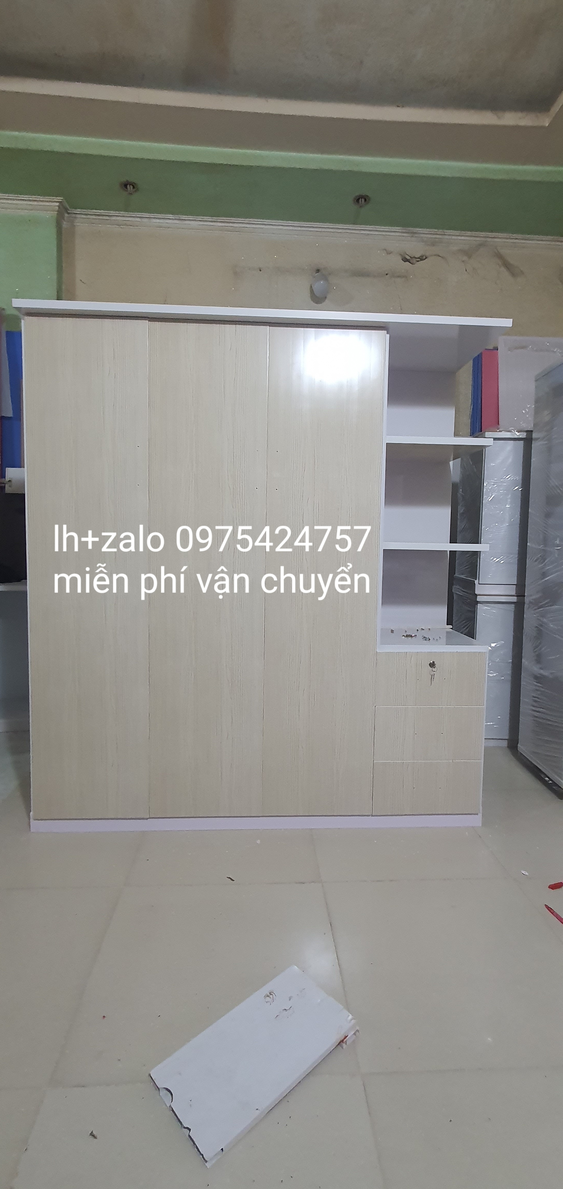 Tủ nhựa đài loan 3 cánh 1 kệ