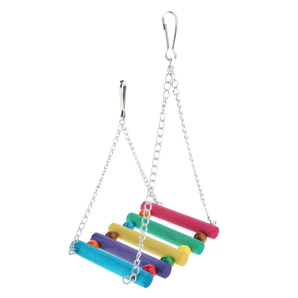 5PCS Parakeet Bird Toys Bird Perches Swing Toys Bridge Toys for Parakeets