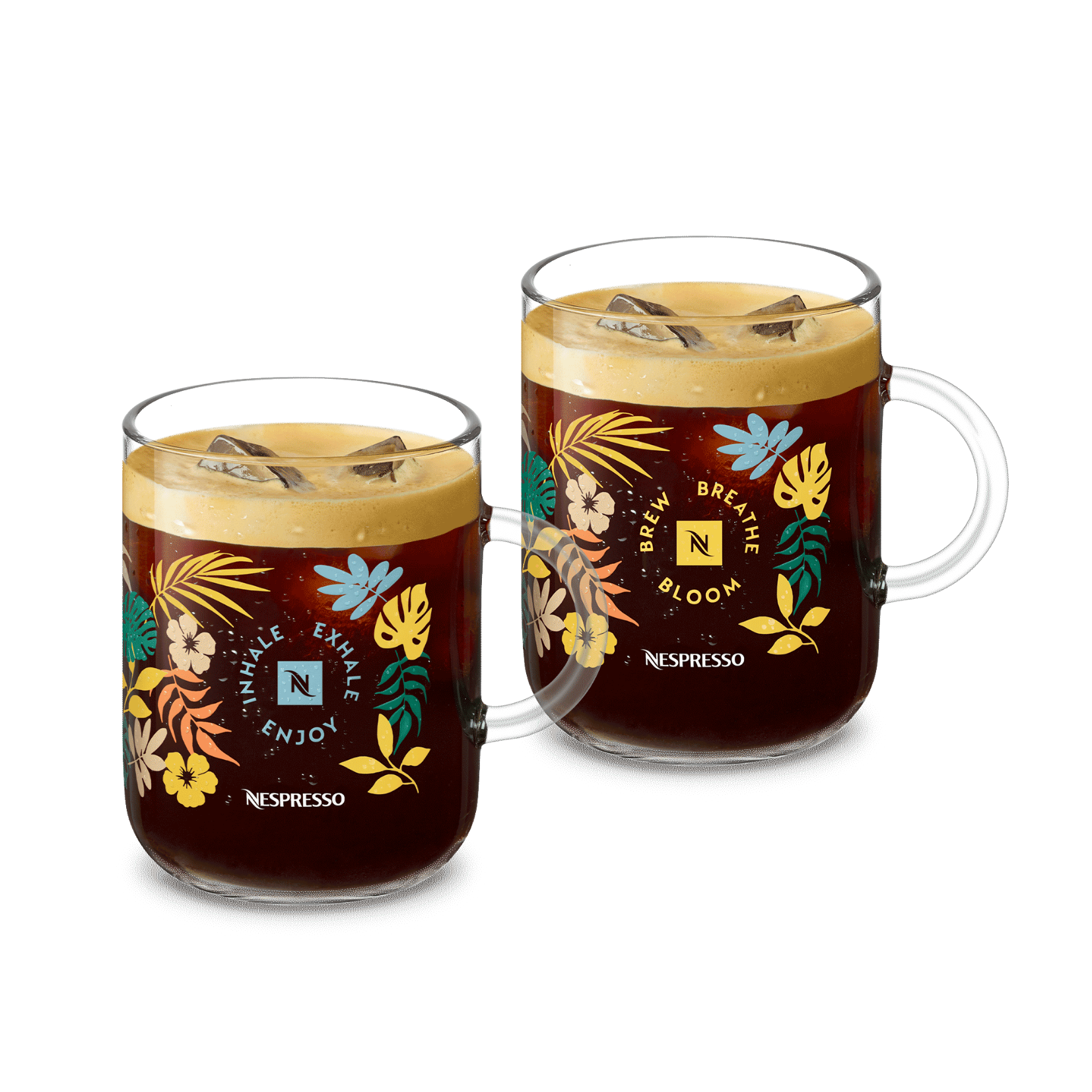 Nespresso Summer Accessories - Bộ Sưu Tập Hè BREW BREATH BLOOM COFFEE MUG và INHALE EXHALE ENJOY COFFEE MUG 390 ml Ly Uống Cà Phê Nespresso Chính Hãng